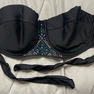 Xhilaration Black Bikini with Embroidered Tribal Accent